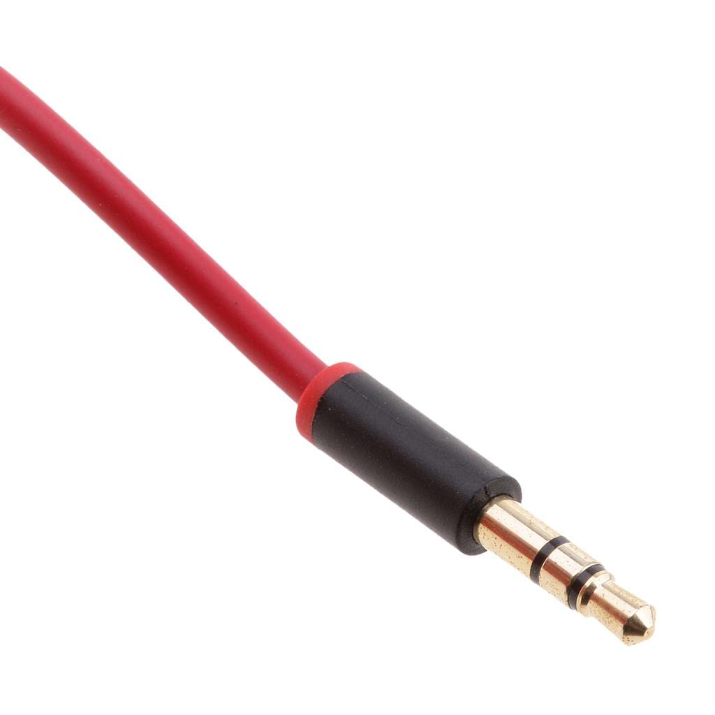 replacement audio cable with talk/mic remote for beats by dr. dre, studio, studio 2, solo, solo 2, mixr, pro - compatible with 4/4s/5/5s/6/6s/6s plus red