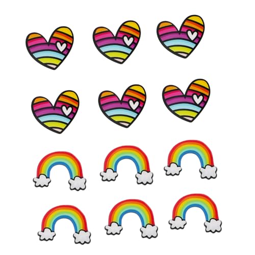 BESPORTBLE 12piezas De Broche Diseño De Arcoíris Adorno De Para Ropa y Accesorios Broche De Acrílico De Arcoíris Broches Acrílicos Para Ropa y Complementos