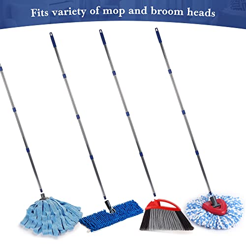 Dreyoo Spin Mop Replacement Handle, 4 Section 32 Inch To 56 Inch Stainless Steel Mop Replacement Head Handle For Easywring Spin Mop Microfiber Cloth Mop Triangle Spin Mop For Floor Cleaning (Blue) #TOP3