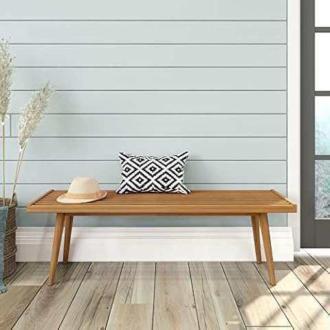 Plank+Beam Banco de entrada de madera doble de mediados de siglo Cover