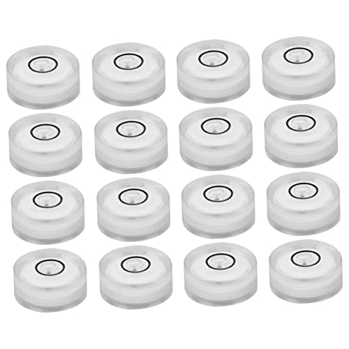 IWOWHERO 16Pcs Horizontal Bubble Level Diameter Height Precision Spirit Level for Accurate Surface Leveling Various Applications White