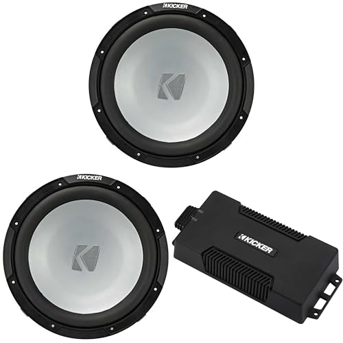 Kicker 48PXA6001 Weatherproof Powersport Mono Amp & (2) 12