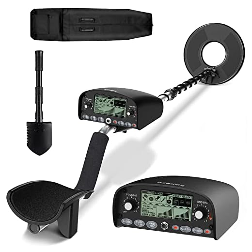 SAKOBS Professional Metal Detectors for Adults: Waterproof Adjustable Pinpoint Metal Detector, Identify 8 Types of Metals, 5 Modes, 10" IP68 Coil, 15" Detection Depth Gold Detector