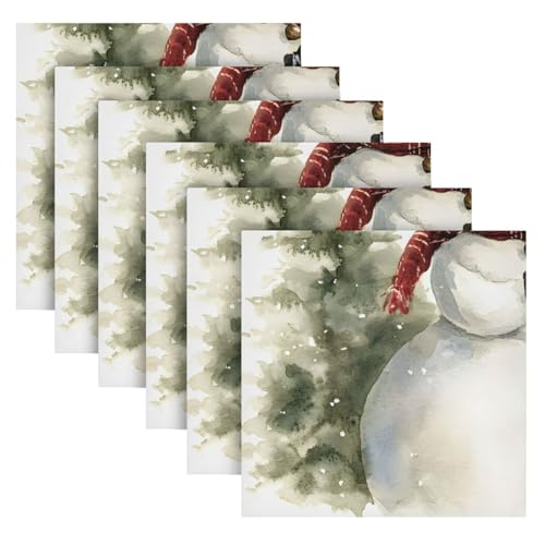 Servilletas de Tela Navidad Muñeco de Nieve x6 miniatura 2