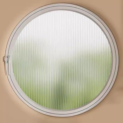 TWHZSAI Ventana abatible Redonda giratoria empotrada de aleación de Aluminio y Vidrio Templado, Ideal para baño, Dormitorio, Cocina y hogar, Color Blanco, 1,55 cm/21,6 Pulgadas
