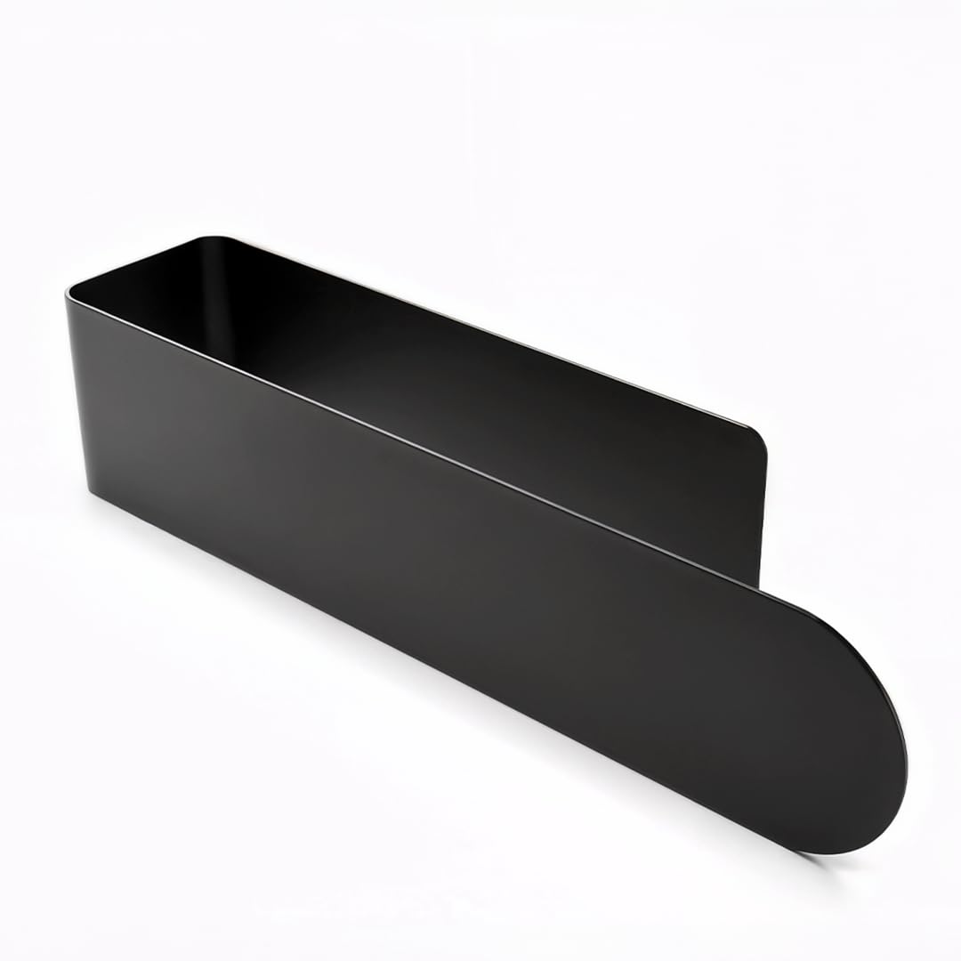 Accesorios Baño sin Taladro - Set de Baño 4 Piezas (Portarrollos Doble con Balda, Toallero y 2 Ganchos) - Accesorios Baño Negro Mate Texturizado - Kit de Instalación Incluido para un Montaje Sencillo