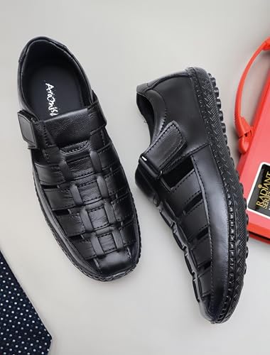 Image of ARAMISH Men,s Genuine Leather Fisherman Sandals