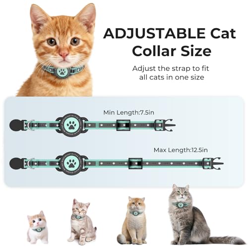 JIARUI Katzen Tracker, SmartTag Tracker Ohne ABO für Katze, Kompatibel Apple iOS Find My＆ Android Google Find Hud, Reflektierend GPS Katzenhalsband, Ortungsgerät Tracker für Katzen (1 Pack)