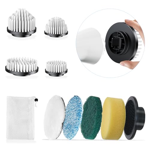 Image of 8-in-1 Replaceable Brush Heads Set, Versatile Cleaning Kit for Electric Spin Scrubber, Cleaning Portable Scrubber Heads for Bathroom, Tub, Tile, Floor, etc