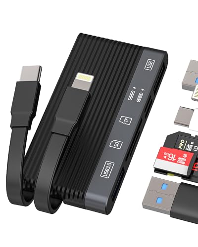 Memoria Esterna Iphone Accessori Iphone Lettore Di Schede SD 5 In 1 Per I-Phone, Lettore Di Schede Di Memoria E Adattatore USB OTG, Dispositivi USB C E USB A Con Slot Per