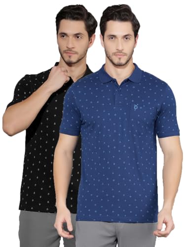 Image of Dollar Cotton Rich Fabric Printed Men's Polo T-Shirt | All-Over Prints | Embroidery Logo Branding on Pocket | Wide Array of Attractive Colours & Prints