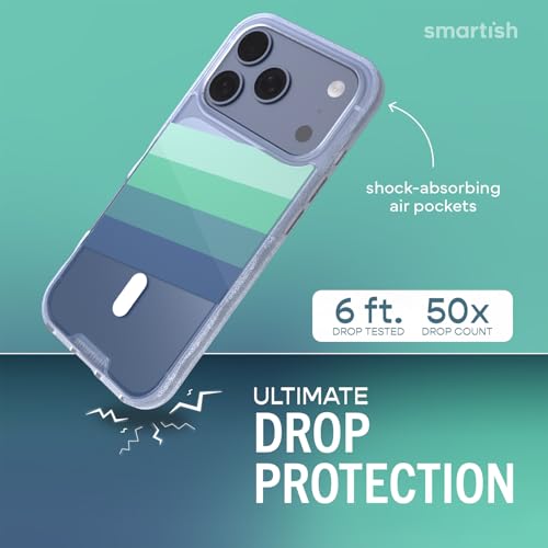 Image of Smartish iPhone 17 Pro MagSafe Clear Case - Gripmunk Magnetic Slim Case [Lightweight + Protective] Anti-Yellowing Thin Grip Clear Cover for Apple iPhone 17 Pro - Deep End