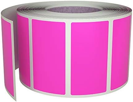 Royal Green Rectangular Color Coding Sticker Roll - Write On Labels for Folders and Organizing, 1.57" x 0.75" Stickers to Write On Name Tags for Office Supplies & Organization, 500-Pack (Neon Pink)