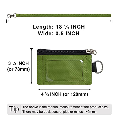 Image of CHENSPRX Minimalist RFID Blocking Small Wallet with ID Window,WaterResistant Zip Id Case Wallet with Lanyard Keychain for Cards,Cash,Travel,Women,Men