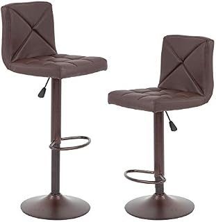 Bar Stools Set of 2 Counter Height Stool Modern Swivel Barstool with Back
