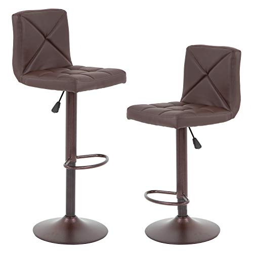 Bar Stools Set of 2 Counter Height Stool Modern Swivel Barstool with Back