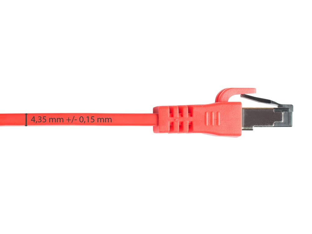 Good Connections Premium Cat. 8.1 - Cable de red plano (15 m, U/FTP, 40 GBit/s, 2000 MHz, cobre conductor, libre de halógenos, LSZH, cable LAN compatible con CAT. 7, 6A, 6, 5e), color rojo