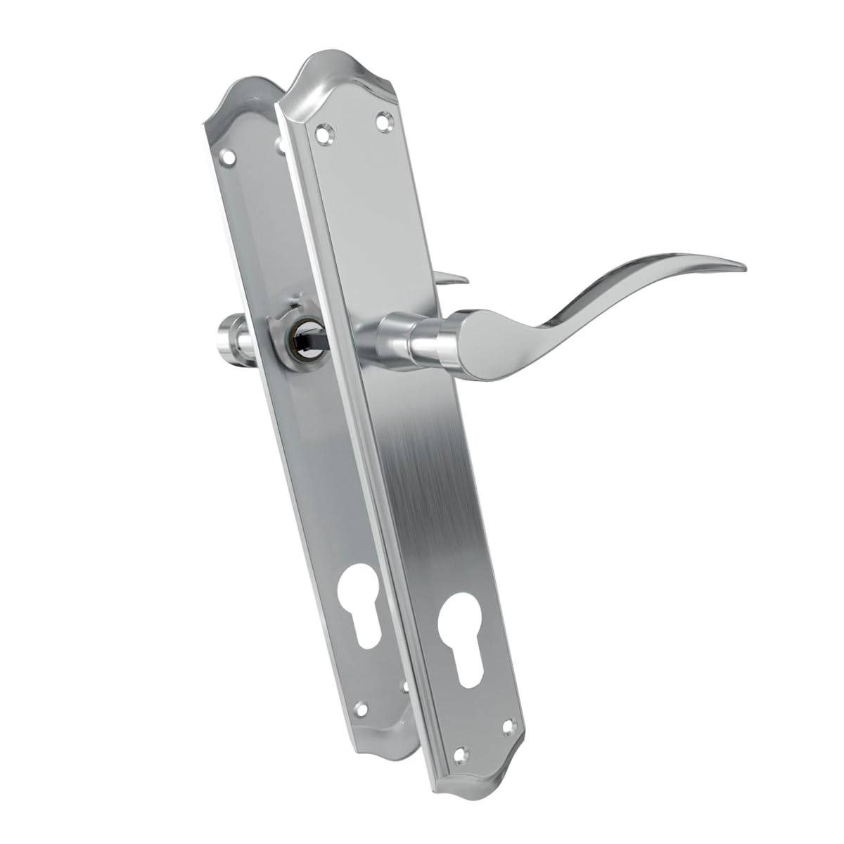 Amig Set Maniglia Con Placca Per Porte - 245x45 Mm, Quadro 8 Mm, Design Semplice In Acciaio E Polipropilene Nero - 5