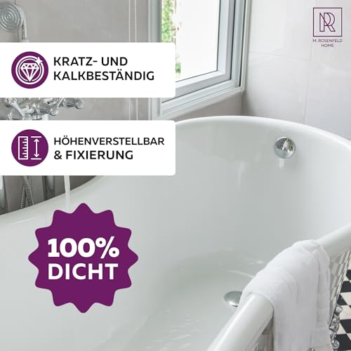 M. ROSENFELD HOME Badewannenstöpsel Universal Ø 72 Premium - Stöpsel Badewanne Chrom aus Messing mit Doppel Dichtung - Rostfrei Badewannen Stöpsel Verschluss Badezimmer zubehör
