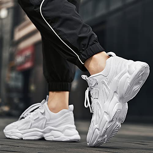 Image of ANUFER Mens PU Sport Shoes Fashion Chunky Sneakers Height Increasing Trainers
