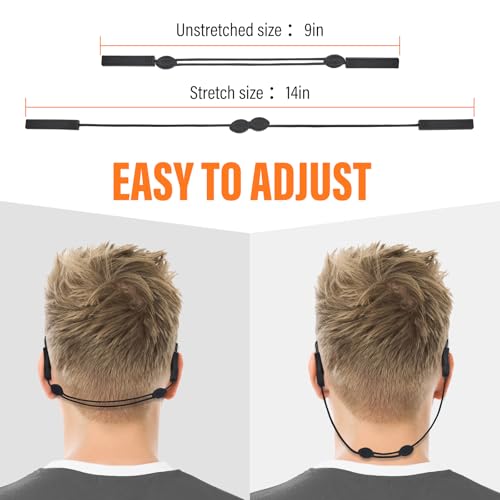 Image of Glasses Strap 3 Pcs, Eyeglasses Strap for Men Women, Eye Glasses Holders Around Neck, Sunglasses Lanyard String for Sports, Eyewear Retainer (Black)