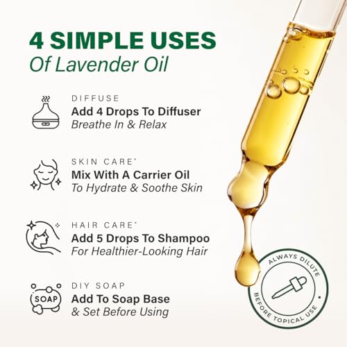 Image of KUKKA Lavender Essential Oils - 4 Fl Oz - for Hair, Skin, Diffuser, Aromatherapy & DIY Soap Making Scent (Pack of 2)