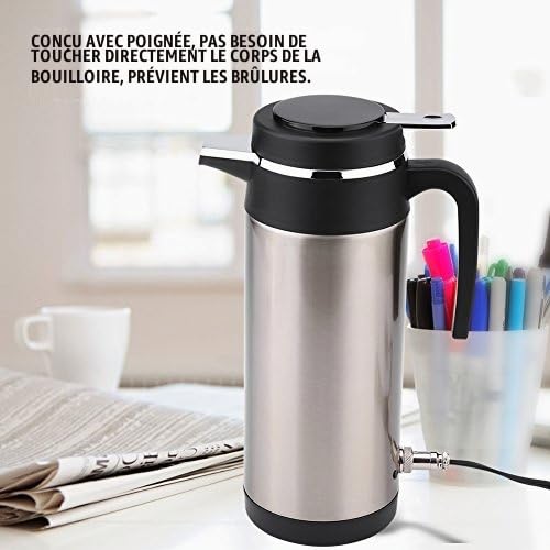Bouilloire électrique 1200ML 12V Voiture en Acier Inoxydable électrique dans la Voiture KettleTravel Thermoses Chauffage Bouteille D'eau Accessoire Automatique