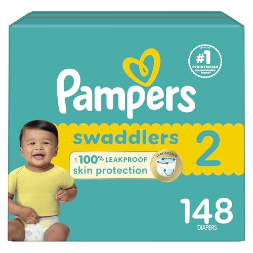 Image of Pampers Baby Diapers - Swaddlers - Size 2, 148 Count, Ultra Absorbent Disposable Infant Diaper