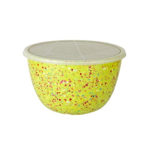 Zak Designs Confetti Mixing Bowl with Lid, 3-Quart, Kiwi