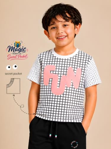 Image of Pilolo Kids Soft Cotton Lycra Pocket T-Shirt for Boys - (Combo Pack of 2)