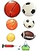 CZLCD 6Pcs Soft Sports Balls Set for Kids Toddler Various Size of Soccer Ball, Basketball, Football ,Tennis Ball with Large Mesh Toys Carry Bag and Hand Pump