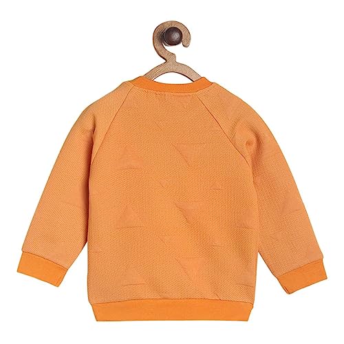 Image of miniklub Baby Round Neck Long Sleeve Knitted Cotton Sweat Shirt (Orange Color)