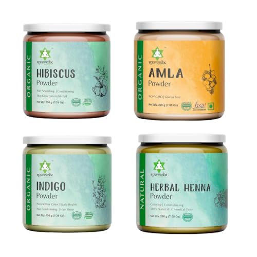 Combo natural para cabello con henna, índigo, amla e hibisco miniatura 1