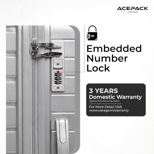 Image of ACEPACK by Verage - STARLINK Unbreakable Hard Side Polypropylene Luggage Large Check in 103L | Lightweight Suitcase Set with 360 Silent Spinner Wheels, Number Lock,Telescopic Handle & 3 Year Warranty