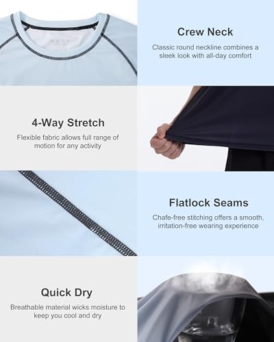 Roadbox Men's Swim Shirts Short Sleeve, UPF 50+ UV Sun Protection SPF Rash Guard, Quick Dry Surf Water Beach Fishing T Shirt4