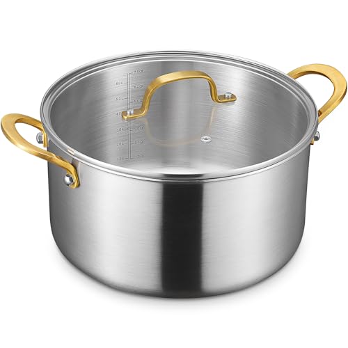 Comparison: Best 10 Qt Stock Pot 9 BEZIA 10 Quart Tri-Ply Stainless Steel Stock Pot, Nonstick Stockpot with Sturdy & Double Handle, Even Heating, Induction Cooking Pot for All Stoves, Large Soup Pot for Catering,Groups, Events, Silver
