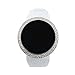 Techno Pave Iced Out Bling Lab Created Silver White Digital Touch Screen Sports Watch Silicone Band