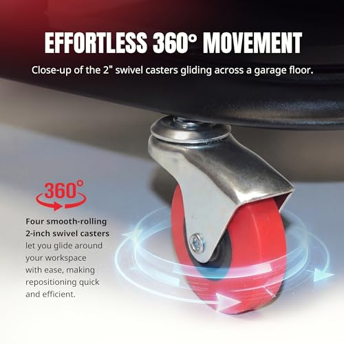Siège à roulettes MaxWorks pour entretien auto et bricolage au garage