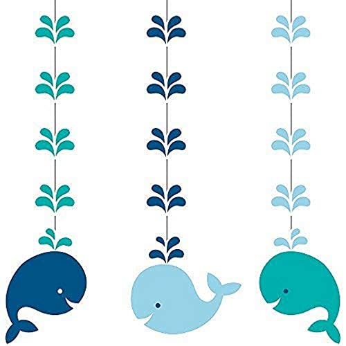 Creative Converting 324424 Baby Whales String Hanging Decorations, Blue, 36