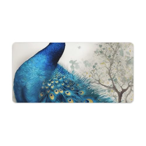 Sous-main bleu paon personnalisé avec logo pour bureau