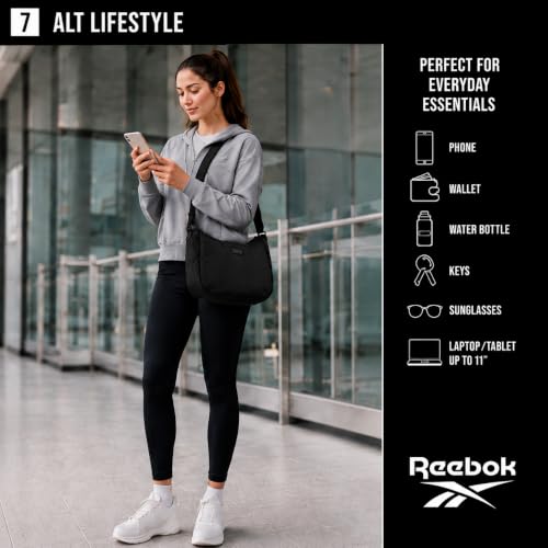 Image of Reebok Womens Crossbody Bag - Lightweight Stylish Nylon Quilted and Non-Quilted Everyday Crossbody Sling Bags for Women