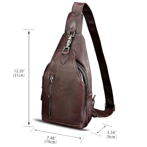 LRTO Genuine Leather Retro Sling Bag