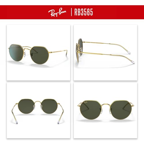 Ray-Ban Jack RB3565 Rounded Hexagonal Sunglasses for Men for Women +BUNDLE with ACCESSORY EYEWEAR KIT4