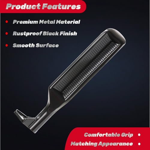 Image of Interior Metal Door Handle for Ford F150 F250 F350 Bronco F53 F59 F800 1987 1988 1989 1990 1991 1992 1993 1994 1995 1996 1997 Front Rear Left Driver Right Passenger Side, Replaces # 77177, 77178