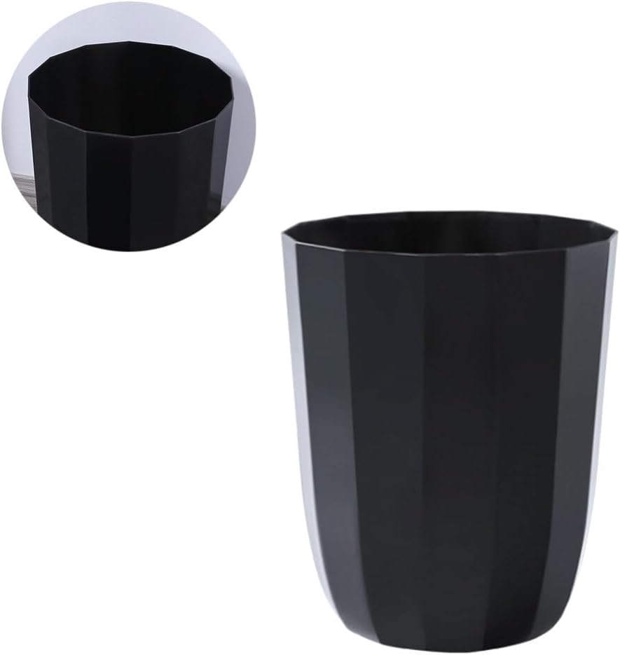 塑料小垃圾桶,垃圾桶,圆形垃圾篮,适用于厨房、卧室、浴室、办公室(黑色)/307