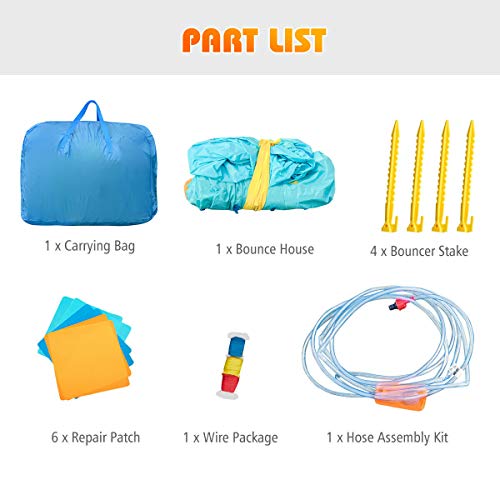 Honey Joy Inflatable Water Slide, Giant Water Park Castle Bouncy House For Backyard, Climbing Wall, Splash Pool, Outdoor Blow Up Water Slides Inflatables For Kids And Adults(Without Blower) #TOP4