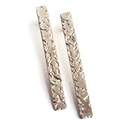 Elli - Orecchini pendenti a barretta in Argento Sterling 925 look Geo