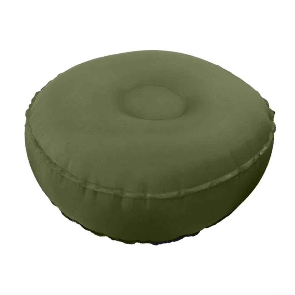 Hasaller Inflatable Foot Rest Portable Inflatable Stool Foot Rest Cushion for Travel Multi Purpose Inflatable Small Pouffe Stool Exercise Balance Pad for Home Office Camping(Olive Green)