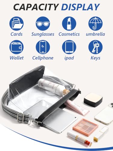 Image of Clear Bag for Stadium Events, Clear Purse for Women Crossbody Bag Stadium Approved for Concerts Sports Festivals