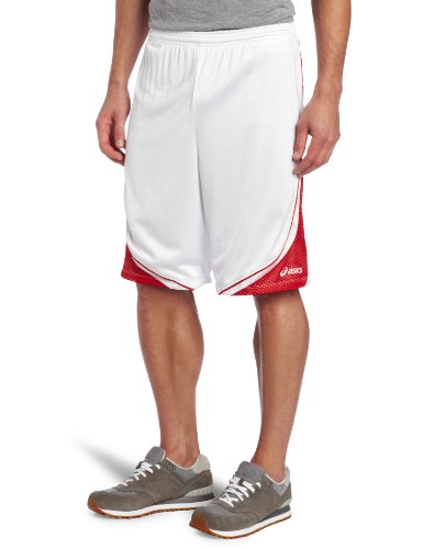 ASICS Men's Player 10 Short (White/Red, Small)